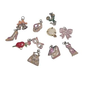 Assorted Pink & Metallic Fashion Charms - Pack of 11